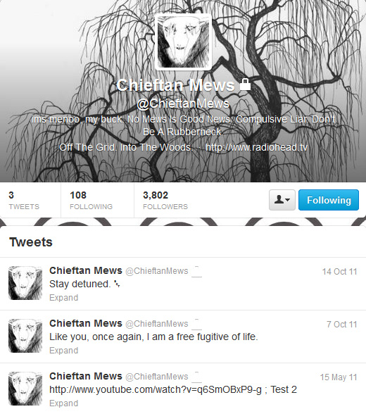 Mew's Twitter Profile 10-Feb-2013
